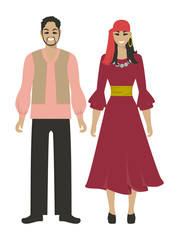 Isolated gypsy couple.