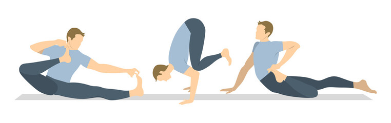 Obraz na płótnie Canvas Yoga workout set.