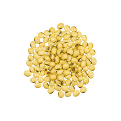 soy beans isolated on white background.