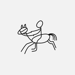 Cartoon stick figure horseman
