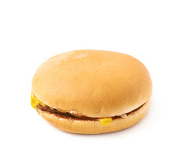 Simple cheese burger isolated