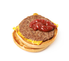 Opened burger isolated