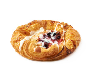 Sweet pastry bun isolated