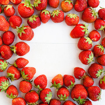 Strawberries on the table. Breakfast concept.