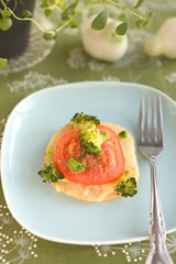 Sellerie und Tomate überbacken