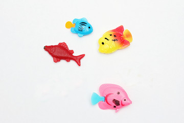 Children's toy plastic multi-colored fish.