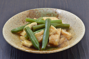 インゲン豆と油揚げの煮物