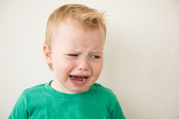 Little boy crying. The child's sadness, unhappiness, depression