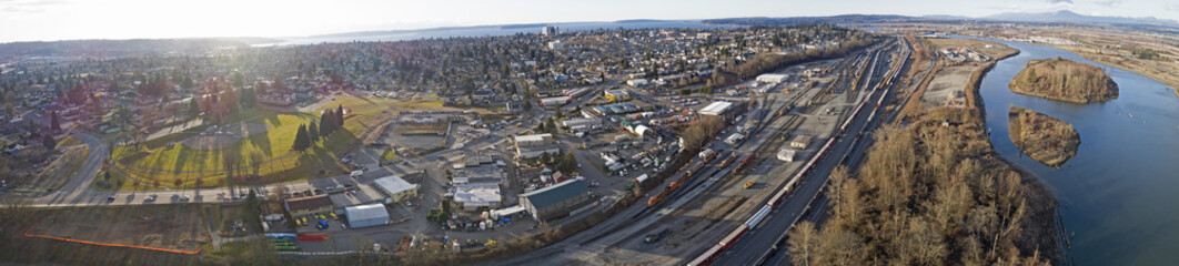 Everett Washington USA Aerial Cityscape View Panorama