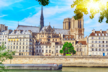 Obraz premium View of the River Seine and most beautiful cities in the world -