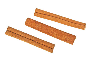 Cinnamon sticks isolated on white background