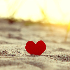 Fototapeta premium Heart on the Sand