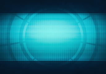 Business technology blue virtual user interface banner
