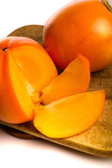 Persimmon fruit isolated on white background.