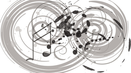 Artistic abstract wallpaper violin key and music waves