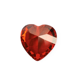 Heart shaped gem stone isolated