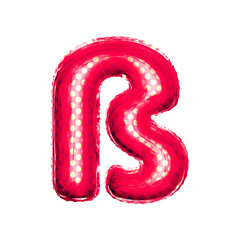Balloon letter S Eszett ligature 3D golden foil realistic alphabet