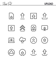 Upload flat icon set.