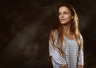 Brunette girl with long hair