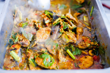 Hot and Spicy Curry with catfish thai style.