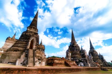 Foto op Plexiglas Artistiek monument Wat Phra Si Sanphet, Ayutthaya Historical Park, Phra Nakhon Si, Thailand