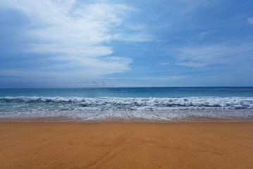 Nature background blue sky and clear water