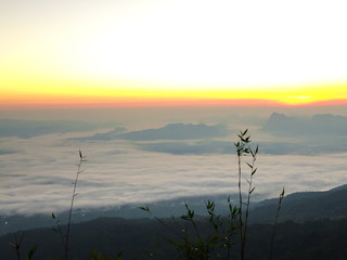 Sun rise Phu Kradueng National Park,Thailand
