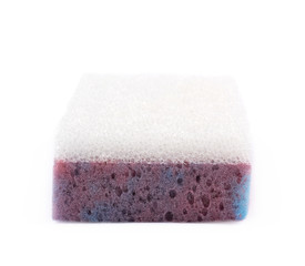 Purple bathing sponge isolated
