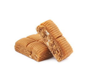 Toffee confection bar isolated