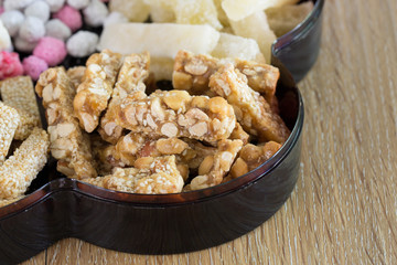 Chinese snacks sweet dessert in tray