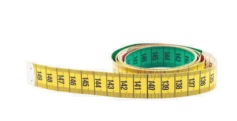 Dieting tape measure isolated