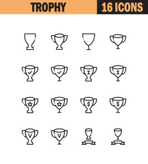 Trophy flat icon set.