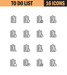 To do list flat icon set.