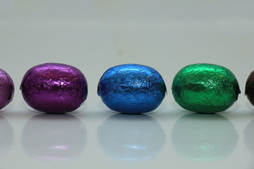 Colored Chocolate easter eggs