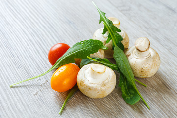 Ingredients for making pizza.