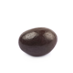 Single chocolate candy isolated