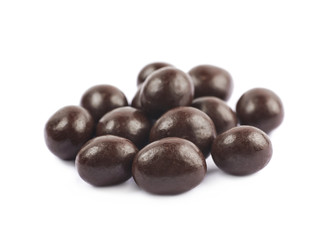 Pile of chocolate candies isolated