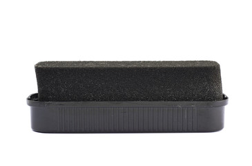 Black shoe polish sponge isolated
