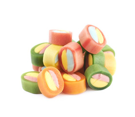 Pile of licorice candies isolated