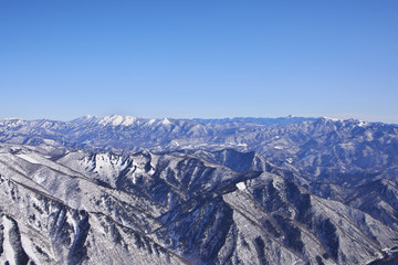 Obraz premium 谷川岳山頂から望む日光、尾瀬の山々