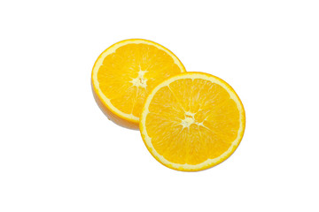 navel oranges on white background