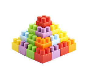 Pyramid made of toy bricks