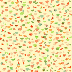 seamless pattern of watercolor hearts confetti