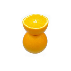 navel oranges on white background