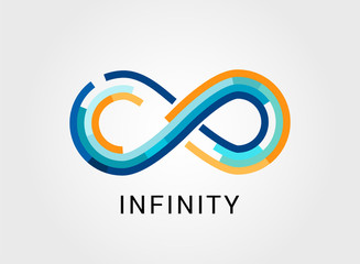 Colorful abstract infinity, endless symbol and icon, modern clean style
