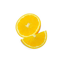 navel oranges on white background