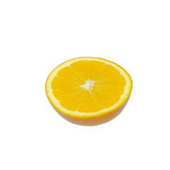 Slices of fresh Navel orange fruit isolated on white background