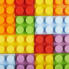 Surface covered with toy bricks