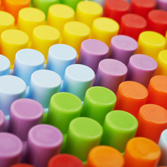 Surface covered with toy bricks