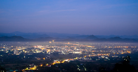 Cityscape from top mountain at Phu Bo Bit, Loei, Thailand